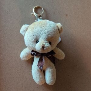 Charming Tan Teddy Bear Keychain Bag Charm